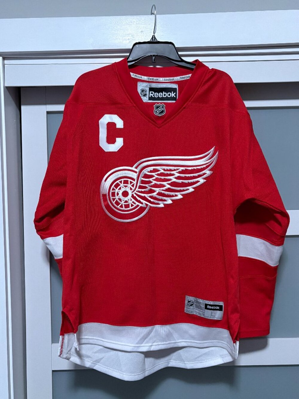 Detroit Red Wings 40 Zetterberg Reebok Red Jersey NHL Hockey sz  L Large EUC